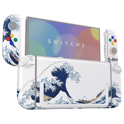 eXtremeRate Nintendo Switch 2対応交換フルセットシェル＆ボタン - デラックス版【ザグレートウェーブ】