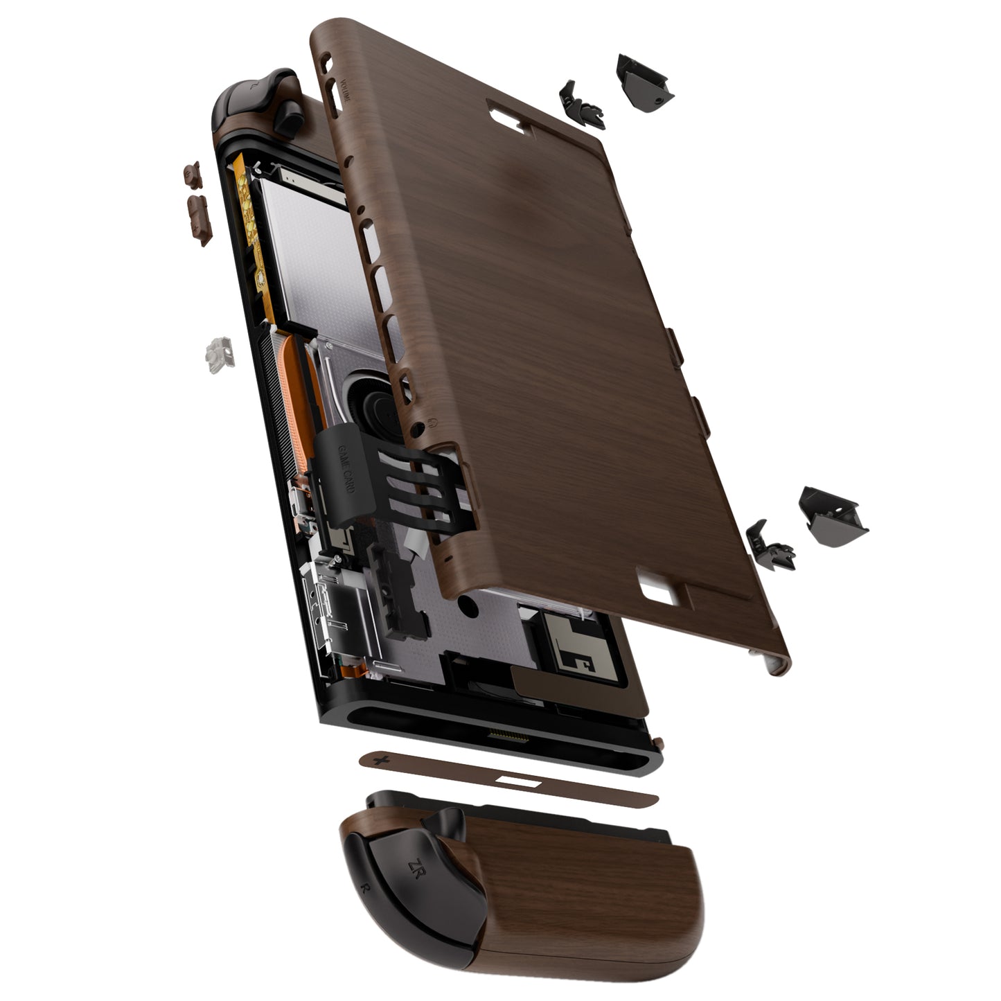 eXtremeRate Nintendo Switch 2対応交換フルセットシェル＆ボタン - デラックス版【木目調デザイン】