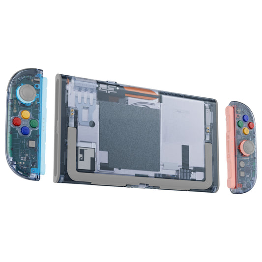 eXtremeRate Nintendo Switch 2対応交換フルセットシェル＆ボタン - エッセンス版【クリアグレイシャーブルー】