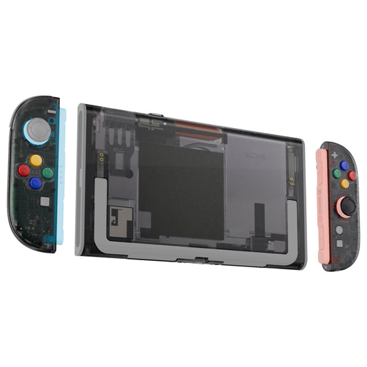 eXtremeRate Nintendo Switch 2対応交換フルセットシェル＆ボタン - エッセンス版【クリアブラック】