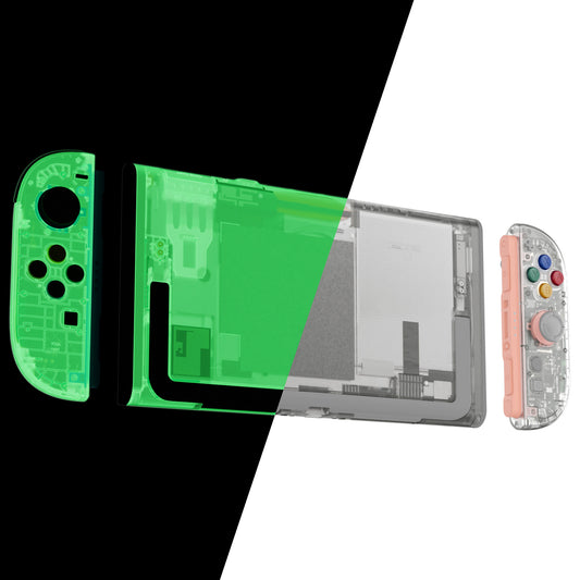 eXtremeRate Nintendo Switch 2対応交換フルセットシェル＆ボタン - エッセンス版【暗闇で光る-グリーン】