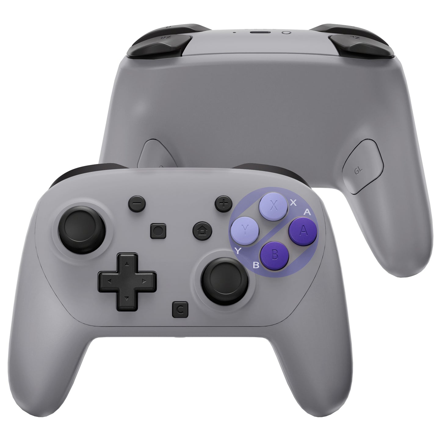 eXtremeRate Nintendo Switch 2 Pro コントローラーに対応DIY交換用フルセットシェル ボタン【SNESスーファミスタイル】