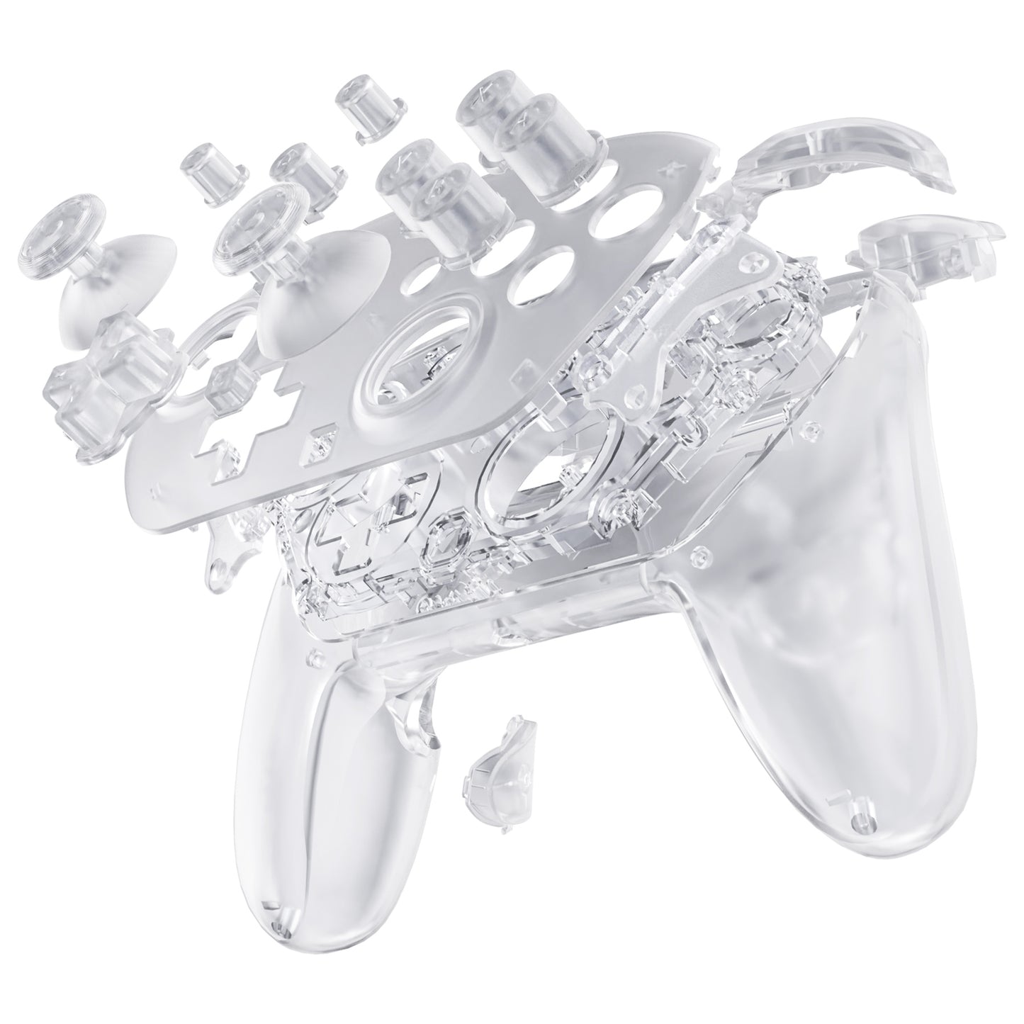 eXtremeRate DIY Replacement Full Set Shell and Buttons for Nintendo Switch 2 Pro Controller (Clear)