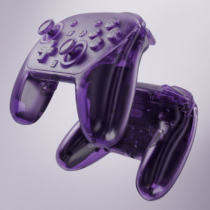 eXtremeRate DIY Replacement Full Set of Shells and Buttons for Nintendo Switch 2 Pro Controller (Clear Purple)