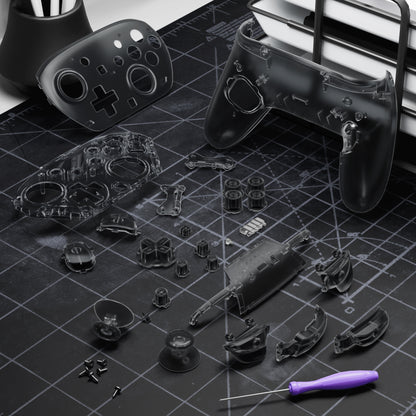 eXtremeRate Nintendo Switch 2 Pro コントローラーに対応DIY交換用フルセットシェル ボタン【クリアブラック】