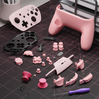 eXtremeRate DIY Replacement Full Set of Shells and Buttons for Nintendo Switch 2 Pro Controller (Puffy Pink)