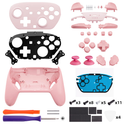 eXtremeRate DIY Replacement Full Set of Shells and Buttons for Nintendo Switch 2 Pro Controller (Puffy Pink)
