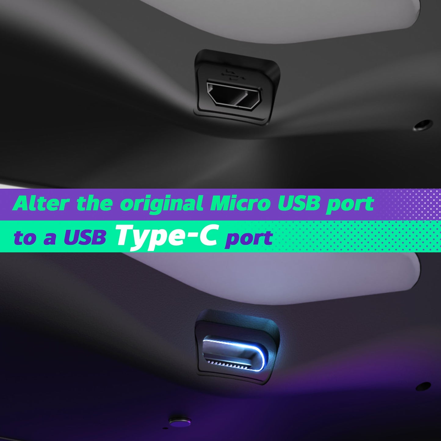 eXtremeRate PS4 Slim ProコントローラーJDM-040/050/055用Dawn Type-Cバージョンリマップキット【テクスチャードブルー】