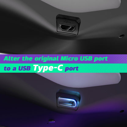 eXtremeRate PS4 Slim ProコントローラーJDM-040/050/055用Dawn Type-Cバージョンリマップキット【テクスチャードブルー】