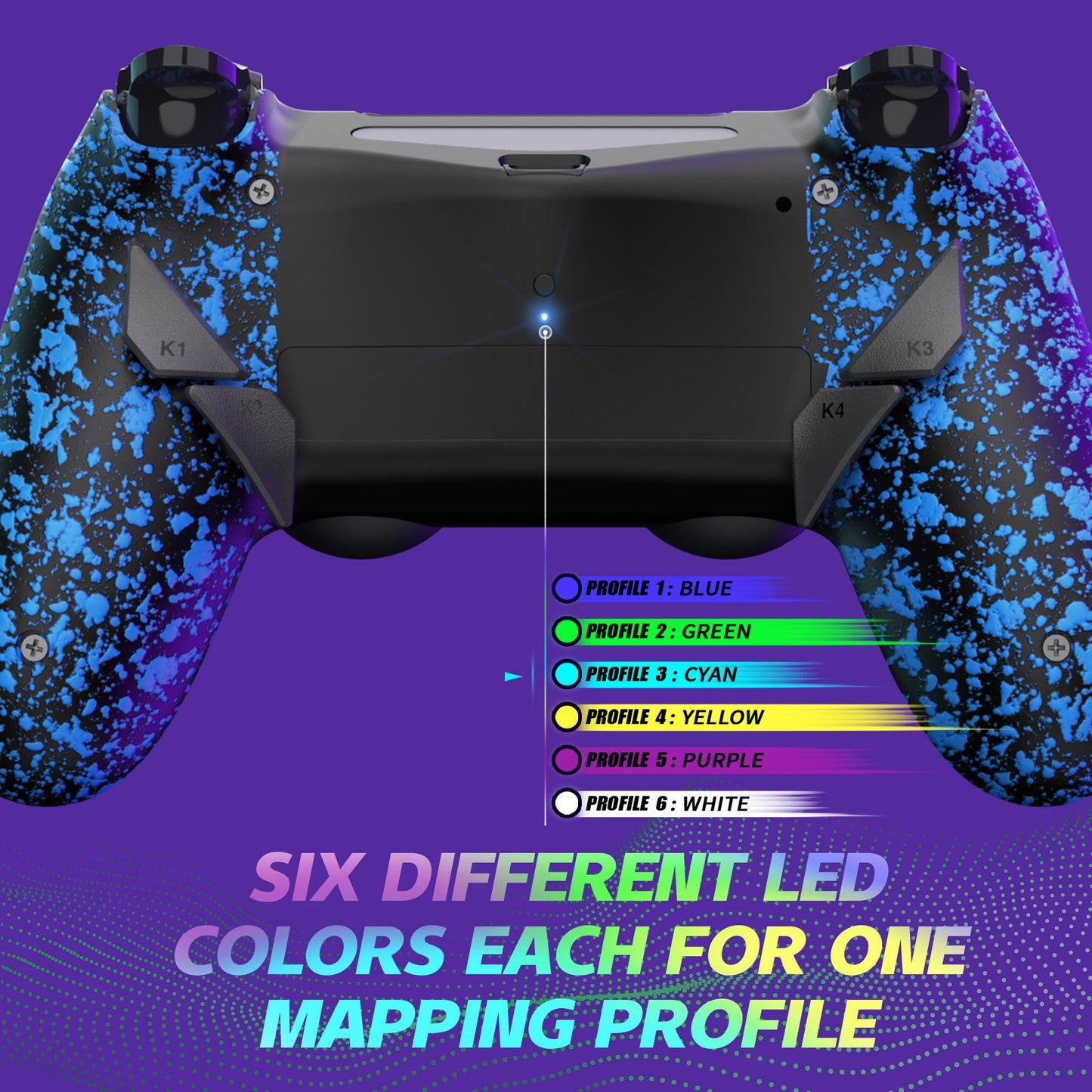 eXtremeRate PS4 Slim ProコントローラーJDM-040/050/055用Dawn Type-Cバージョンリマップキット【テクスチャードブルー】