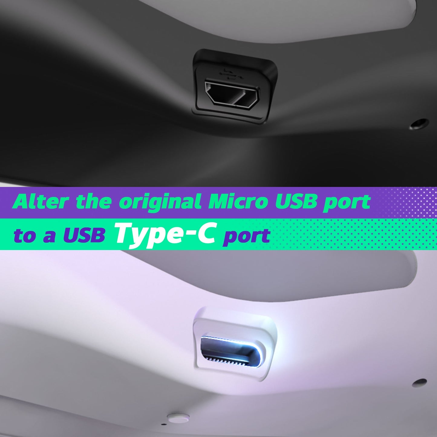 eXtremeRate PS4 Slim ProコントローラーJDM-040/050/055用Dawn Type-Cバージョンリマップキット【ホワイト】