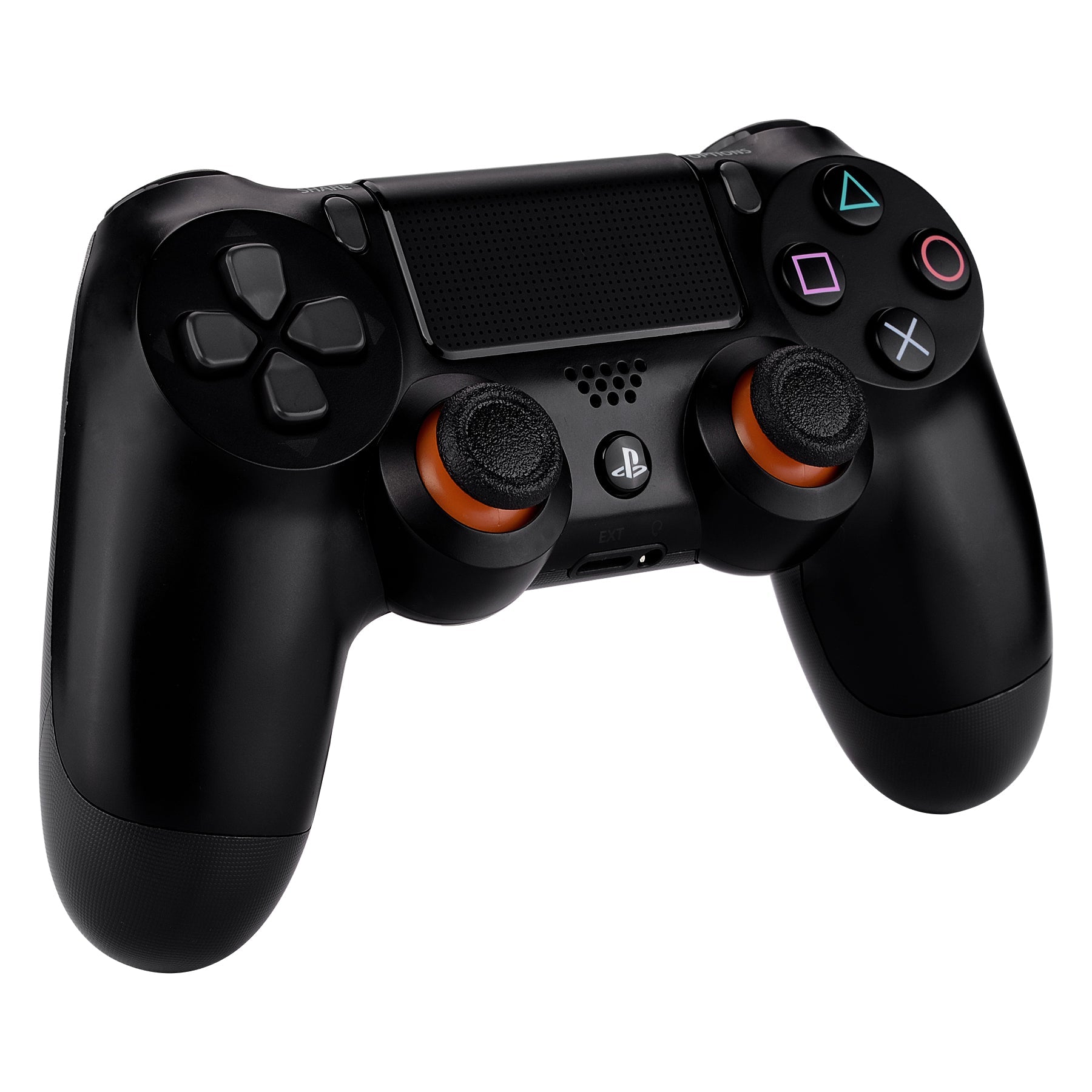 eXtremeRate Dual-Color Replacement 3D Joystick Thumbsticks Compatible with PS4 Slim Pro Controller - Black & Orange eXtremeRate