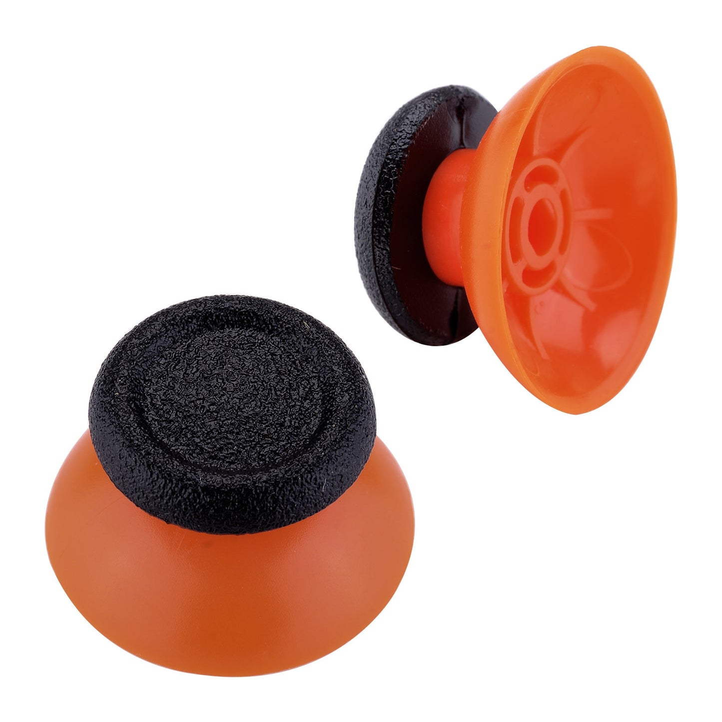 eXtremeRate Dual-Color Replacement 3D Joystick Thumbsticks Compatible with PS4 Slim Pro Controller - Black & Orange eXtremeRate