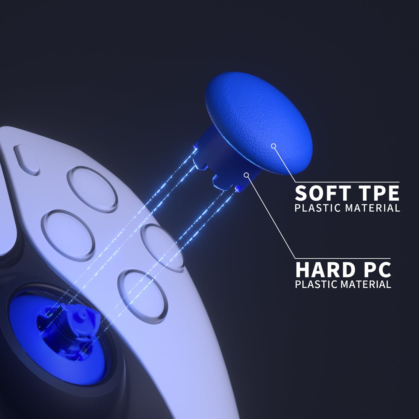 EDGE Sticks Replacement Interchangeable Thumbsticks for PS5 & PS4 All Model Controllers - Blue eXtremeRate