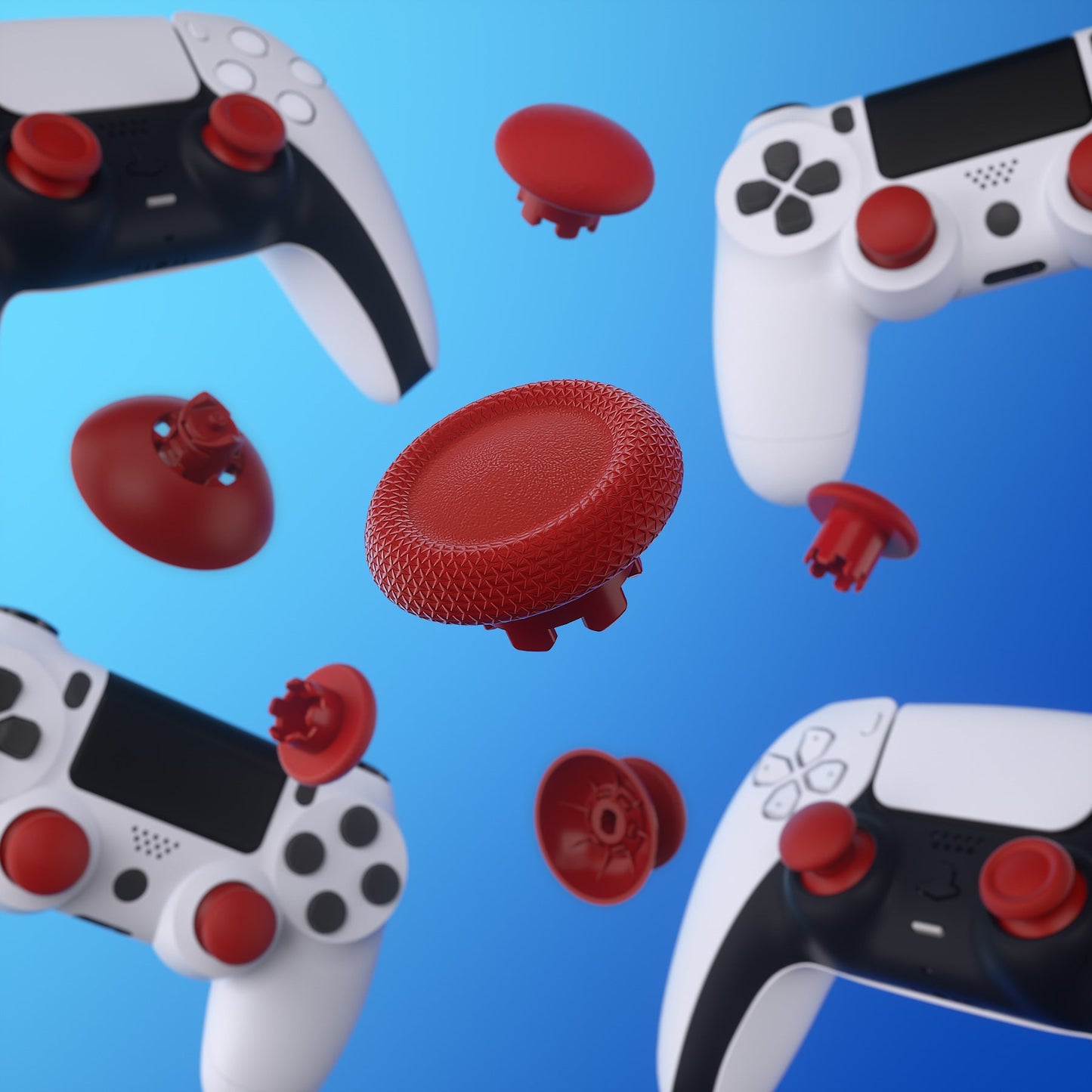 EDGE Sticks Replacement Interchangeable Thumbsticks for PS5 & PS4 All Model Controllers - Carmine Red eXtremeRate