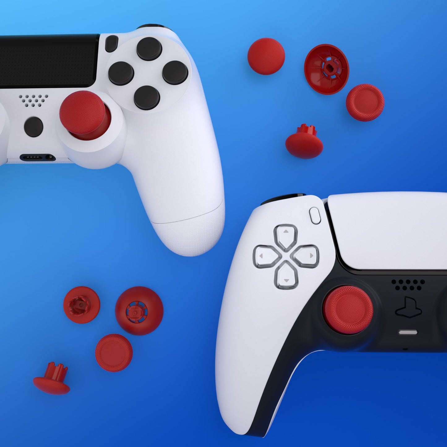 EDGE Sticks Replacement Interchangeable Thumbsticks for PS5 & PS4 All Model Controllers - Carmine Red eXtremeRate