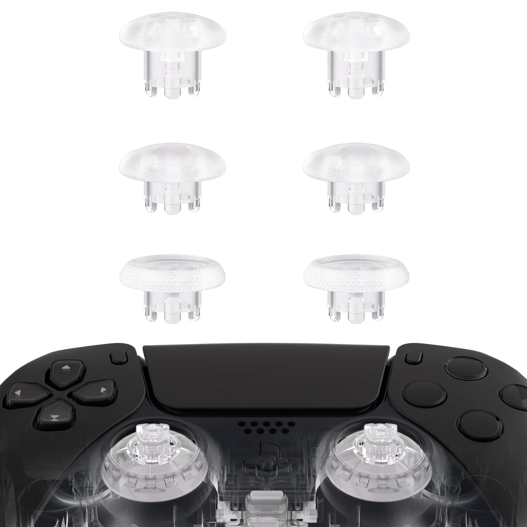 EDGE Sticks Replacement Interchangeable Thumbsticks for PS5 & PS4 All Model Controllers - Clear eXtremeRate