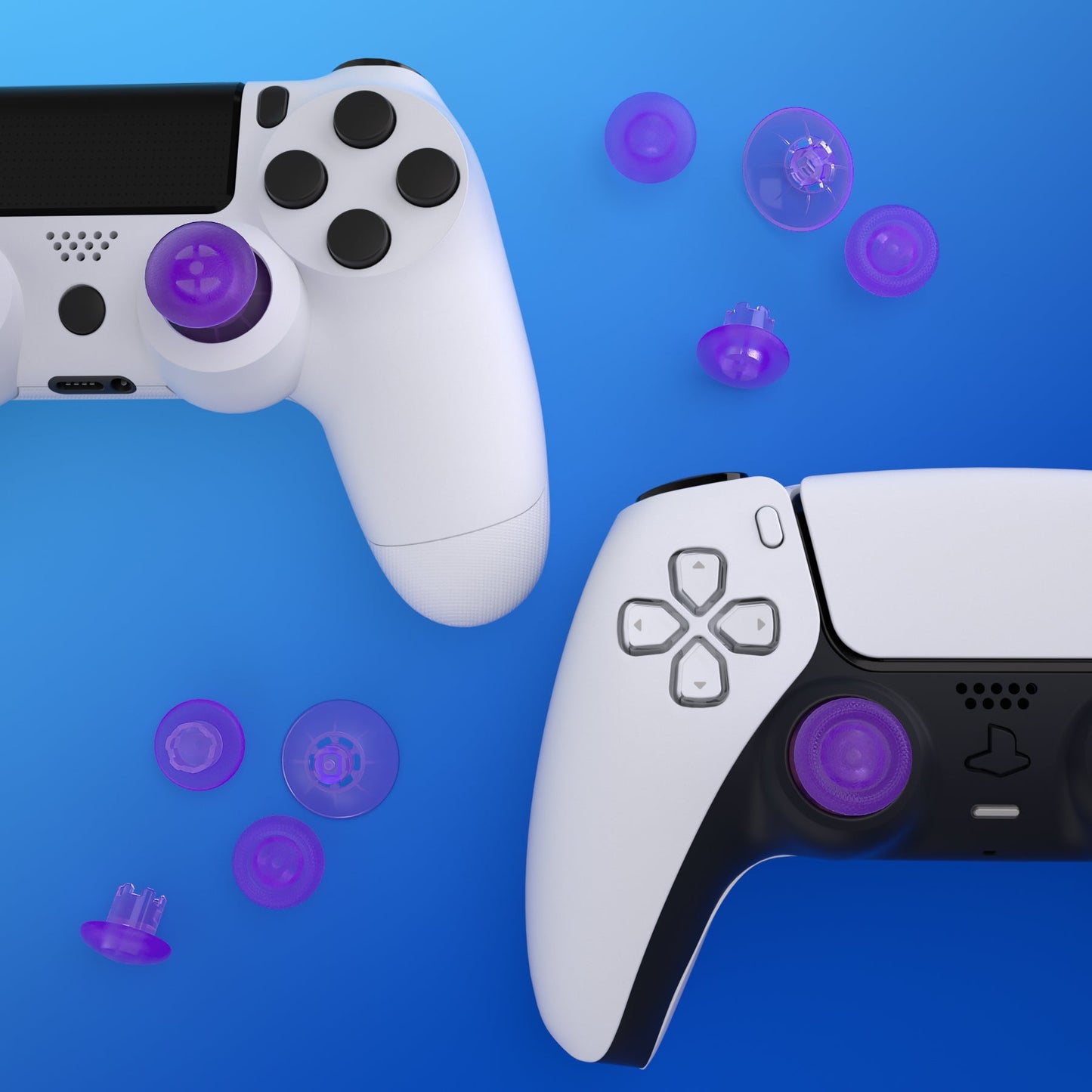 EDGE Sticks Replacement Interchangeable Thumbsticks for PS5 & PS4 All Model Controllers - Clear Atomic Purple eXtremeRate