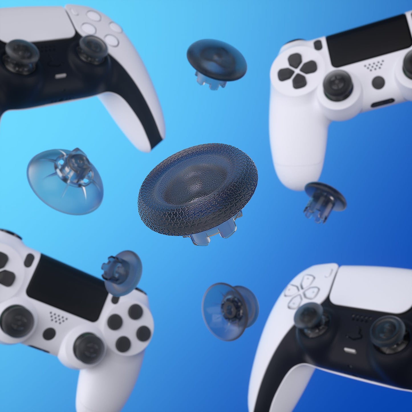 EDGE Sticks Replacement Interchangeable Thumbsticks for PS5 & PS4 All Model Controllers - Clear Black eXtremeRate