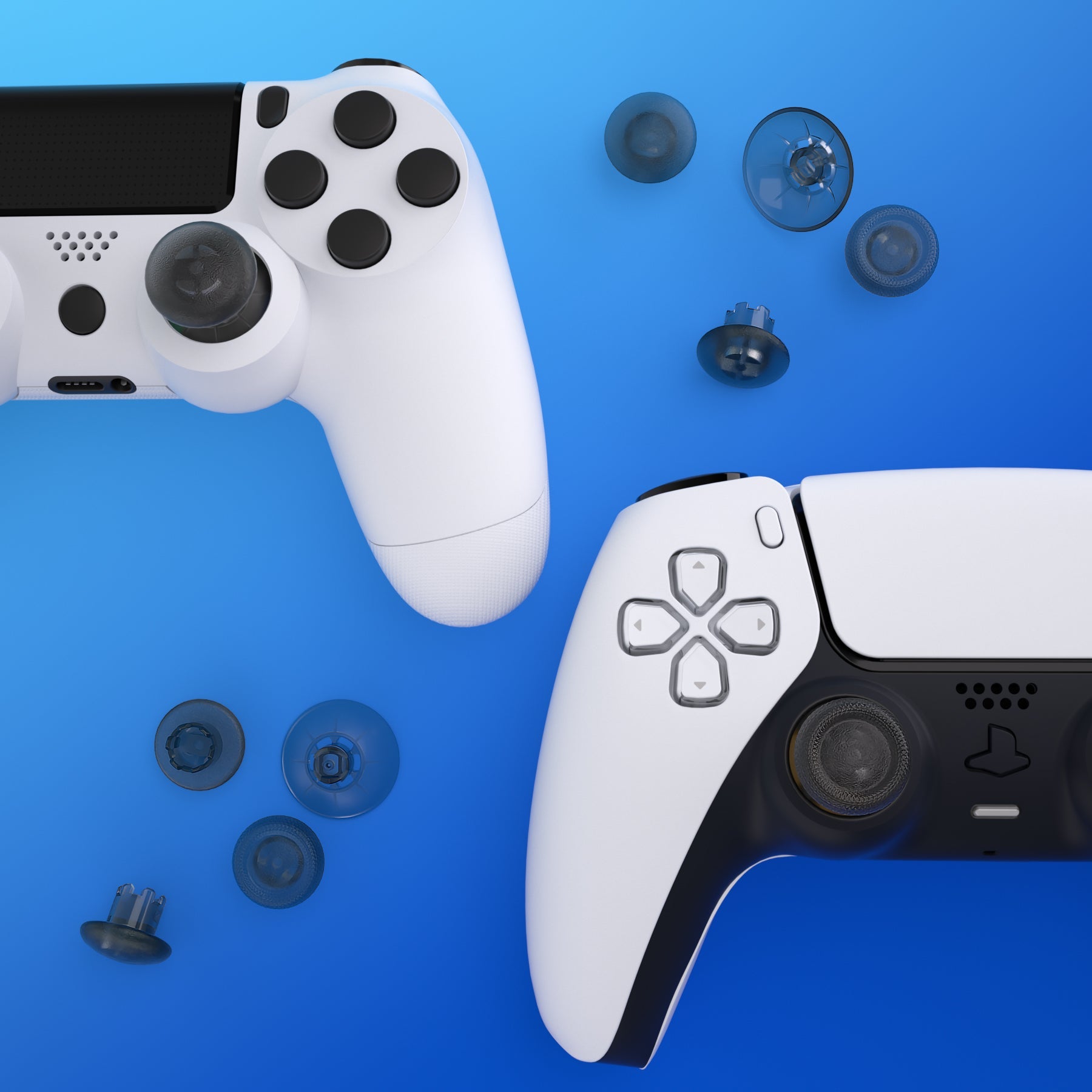 EDGE Sticks Replacement Interchangeable Thumbsticks for PS5 & PS4 All Model Controllers - Clear Black eXtremeRate