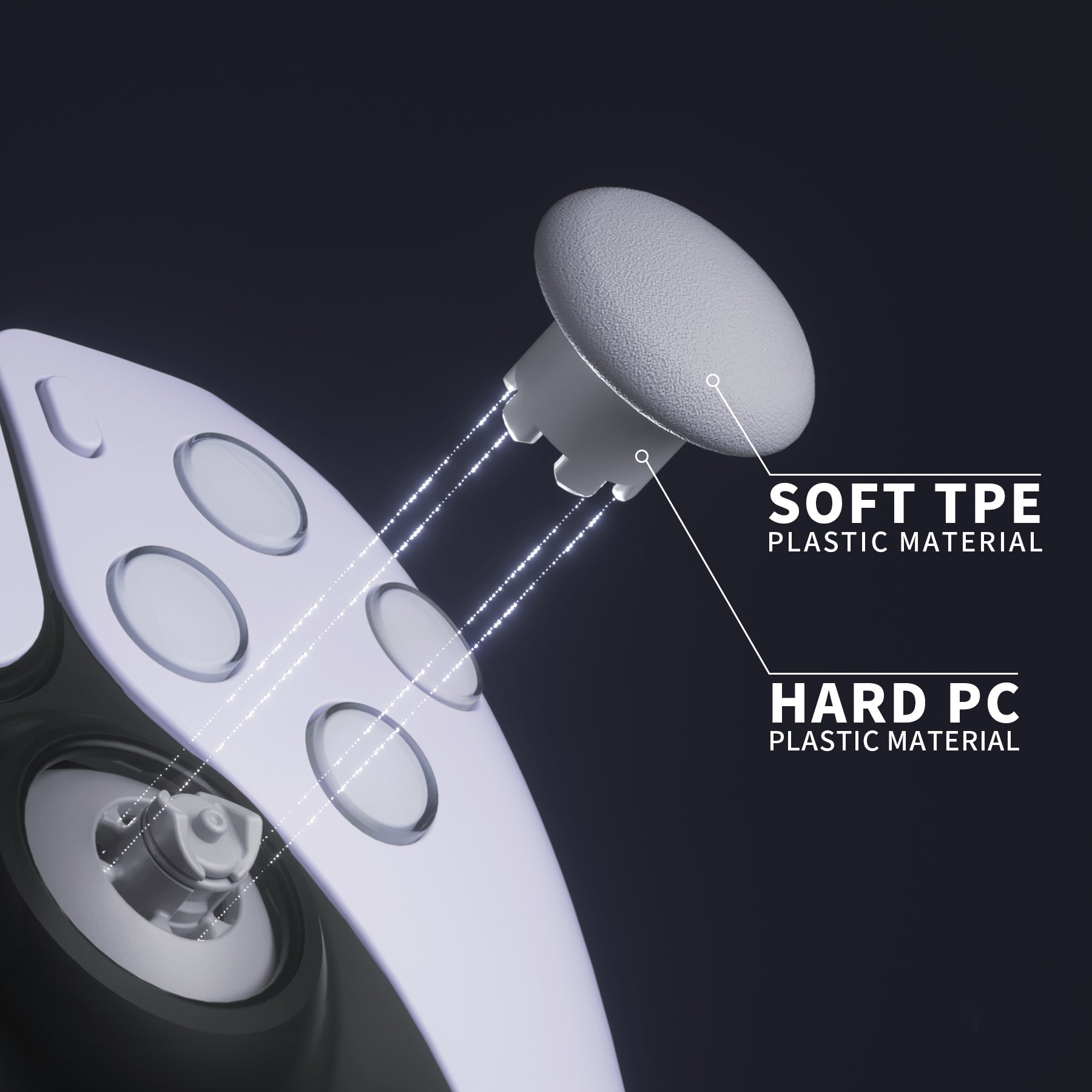 EDGE Sticks Replacement Interchangeable Thumbsticks for PS5 & PS4 All Model Controllers - New Hope Gray eXtremeRate