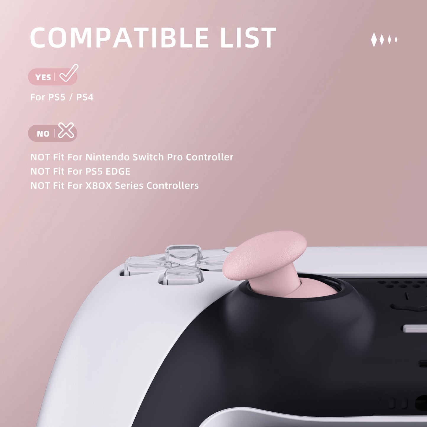 eXtremeRate PS5&PS4全モデルコントローラー対応EDGEスティック交換用サムスティック【チェリーブロッサムピンク】