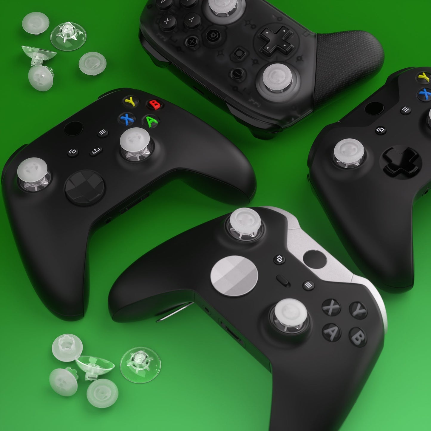EDGE Sticks Replacement Interchangeable Thumbsticks for Xbox Series X/S & Xbox Core & Xbox One X/S & Xbox Elite V1 & NS Switch Pro Controller - Clear eXtremeRate