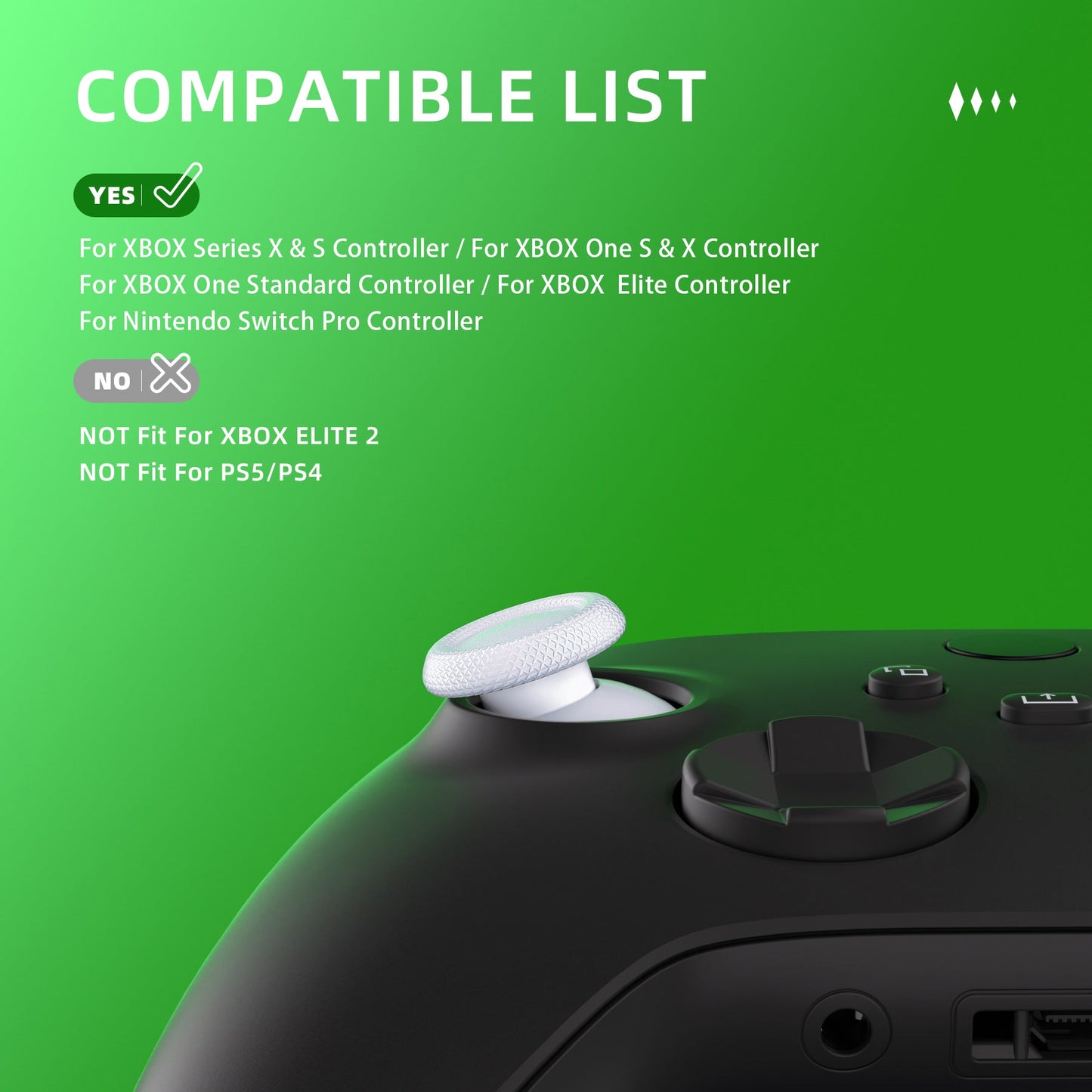 eXtremeRate Xbox Series X/S&Xbox Core&Xbox One X/S&Xbox Elite V1&Nintendoスイッチプロコン用EDGEスティック交換インターチェンジャブルサムスティック【ホワイト】