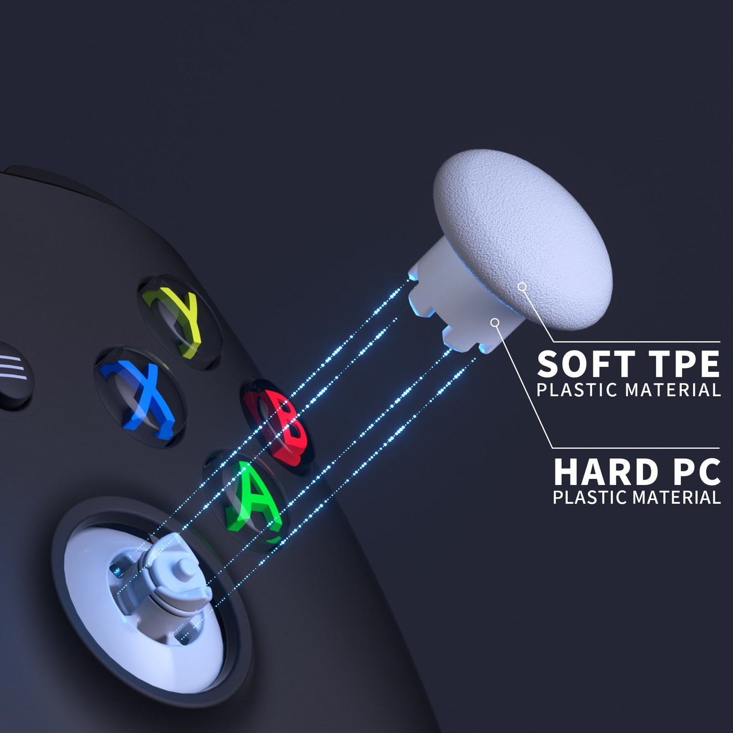 eXtremeRate Xbox Series X/S&Xbox Core&Xbox One X/S&Xbox Elite V1&Nintendoスイッチプロコン用EDGEスティック交換インターチェンジャブルサムスティック【ホワイト】