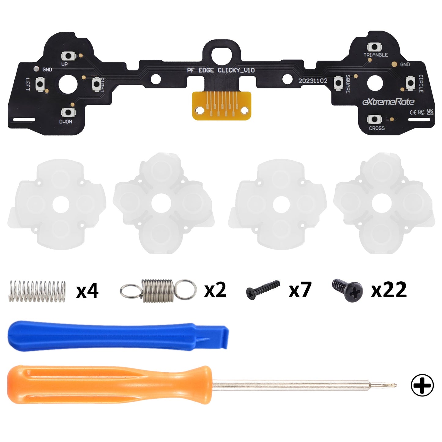 eXtremeRate Face Buttons Clicky Kit for PS5 Edge Controller, Custom Tactile Dpad Action Buttons for PS5 Edge Controller eXtremeRate