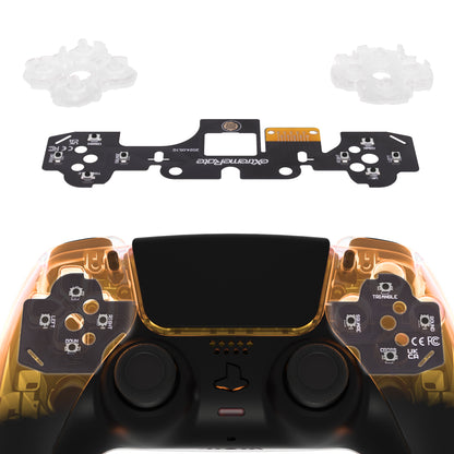 eXtremeRate PS5コントローラーBDM-010 & BDM-020対応用フェイスクリックキットキット、PS5コントローラーに対応用カスタム硬質シリコンタクタイルスイッチDパッドアクションボタン