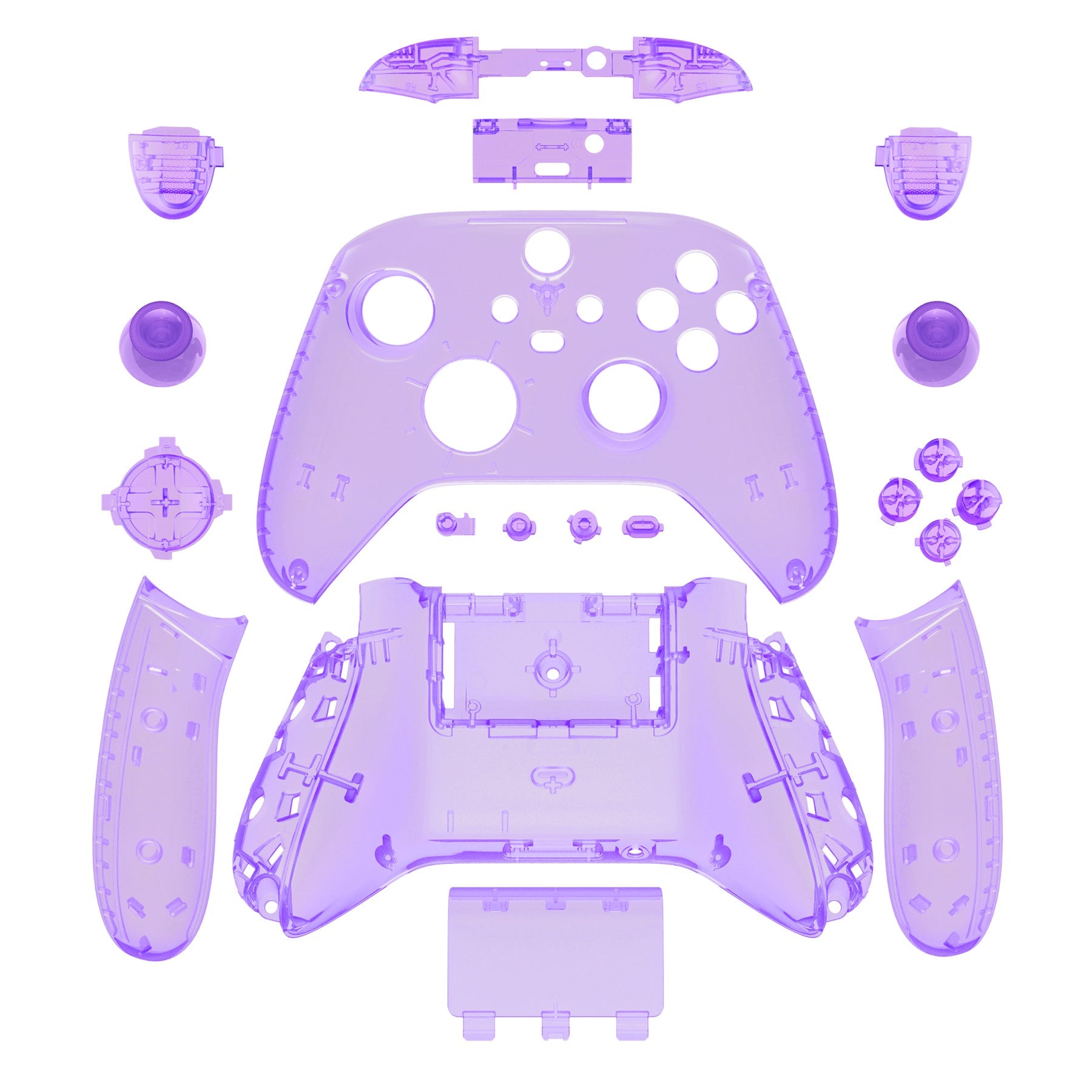 eXtremeRate Full Set Housing Shell Case with Buttons for Xbox Series X & S Controller - Clear Atomic Purple eXtremeRate