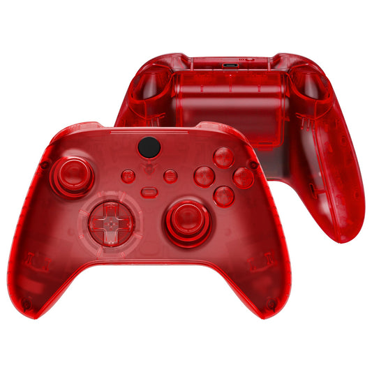 eXtremeRate Full Set Housing Shell Case with Buttons for Xbox Series X & S Controller - Transparent Red eXtremeRate