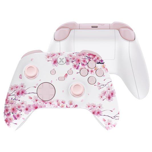 eXtremeRate Xbox Series X&Sコントローラー用フルセットハウジングシェルケース＆ボタン【桜のささやき】