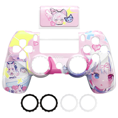 eXtremeRate PS4 Slim ProコントローラーJDM-040/050/055対応Ghost再設計フロントハウジングシェルタッチパッド付き【ミウ】