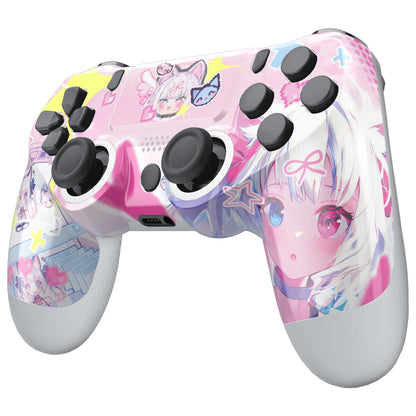 eXtremeRate PS4 Slim ProコントローラーJDM-040/050/055対応Ghost再設計フロントハウジングシェルタッチパッド付き【ミウ】