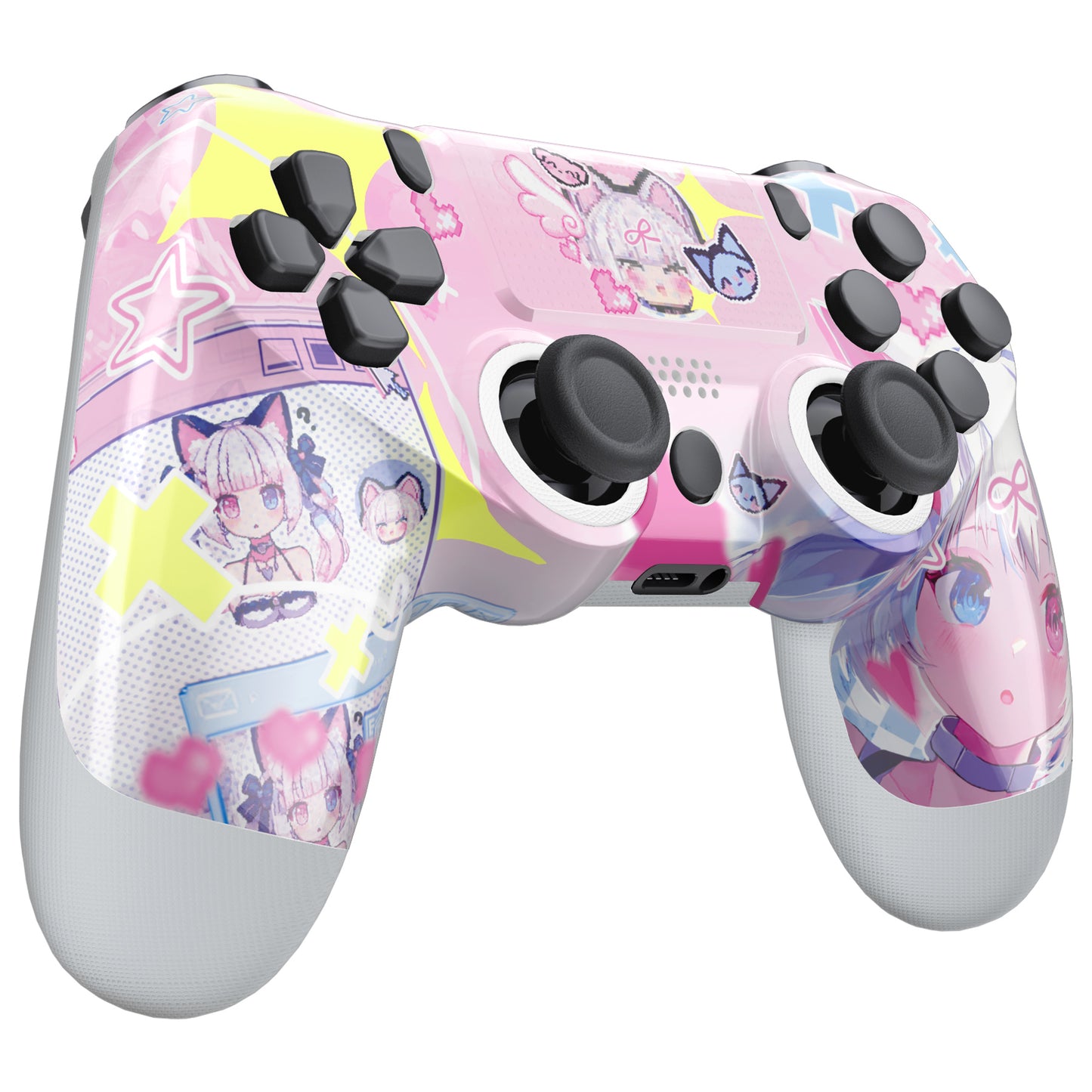 eXtremeRate PS4 Slim ProコントローラーJDM-040/050/055対応Ghost再設計フロントハウジングシェルタッチパッド付き【ミウ】