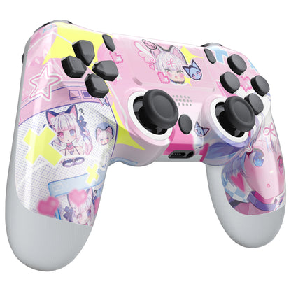 eXtremeRate PS4 Slim ProコントローラーJDM-040/050/055対応Ghost再設計フロントハウジングシェルタッチパッド付き【ミウ】