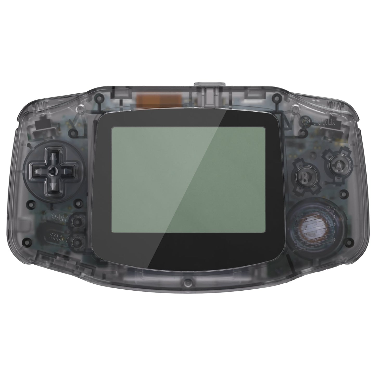 eXtremeRate IPS対応アップグレード版ゲームボーイアドバンス（GBA）用交換フルセットシェル＆ボタン、IPSおよび標準LCD両方に対応【クリアブラック】