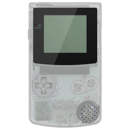 eXtremeRate IPS対応アップグレード版 ゲームボーイカラー（GBC）用交換フルセットシェル＆ボタン＆ブラック保護スクリーンレンズ、GBC OSD IPS、通常IPS、標準LCD対応【暗闇で光る-グリーン】