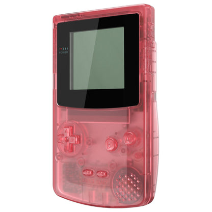 eXtremeRate IPS Ready Upgraded GBC Replacement Full Set Shells with Buttons & Black Screen Lens for Gameboy Color, Compatible with GBC OSD IPS & Regular IPS & Standard LCD - Cherry Pink eXtremeRate