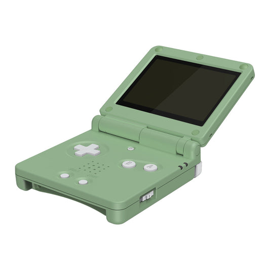 eXtremeRate IPS対応アップグレード版ゲームボーイアドバンスSP（GBA SP）用交換フルセットシェル＆ボタン、IPSおよび標準LCD両方に対応【抹茶グリーン】