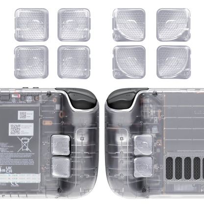 eXtremeRate Steam Deck LCD&OLED対応用交換式背面ボタン搭載ボトムシェル【クリア】