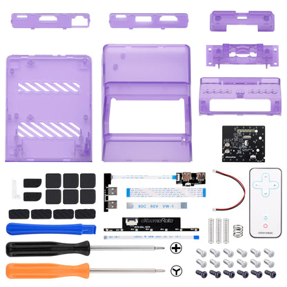 eXtremeRate LED Version AiryDocky DIY Kit Replacement Shell Case with IR Remote Control for Nintendo Switch & Switch OLED Dock - Clear Atomic Purple eXtremeRate