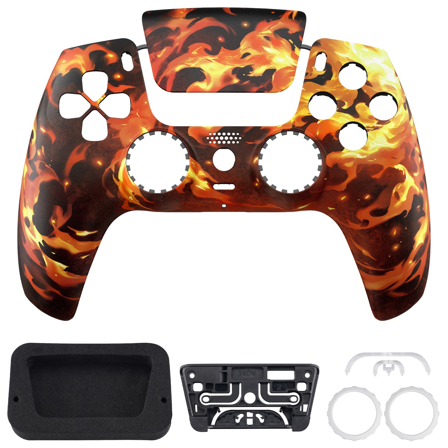 eXtremeRate PS5コントローラーBDM-010/020/030/040/050/060対応LUNA再設計交換対応用フロントシェル＆タッチパッド【ブレイジングマジック】