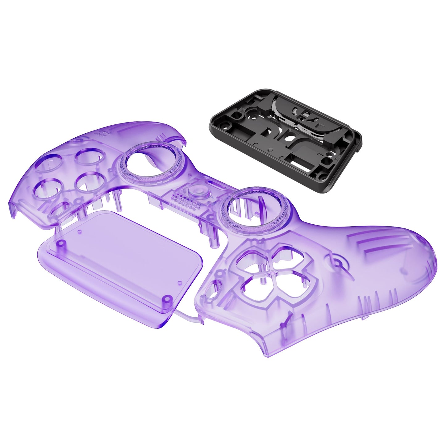 eXtremeRate LUNA Redesigned Replacement Front Shell with Touchpad Compatible with PS5 Controller BDM-010/020/030/040 - Clear Atomic Purple eXtremeRate