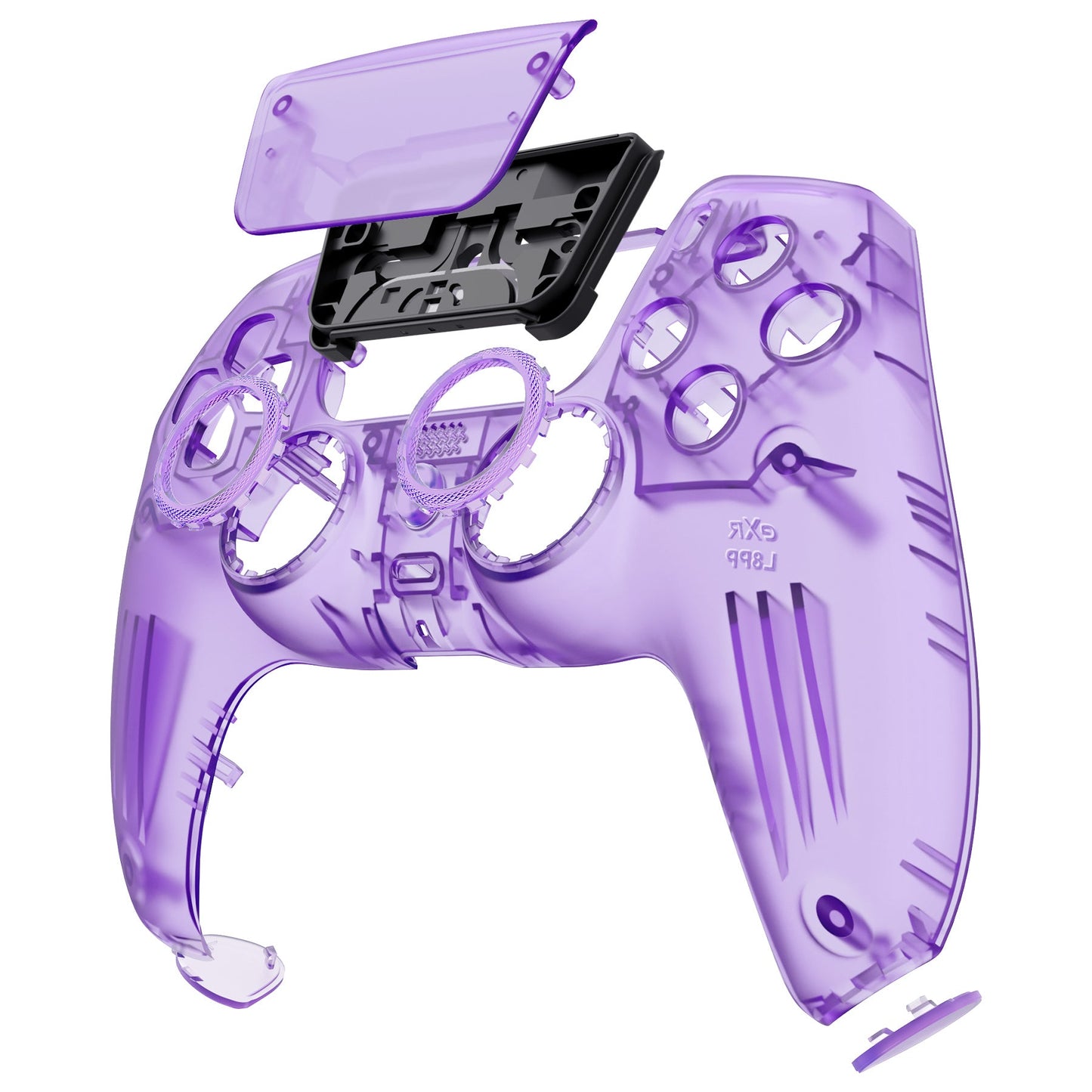 eXtremeRate LUNA Redesigned Replacement Front Shell with Touchpad Compatible with PS5 Controller BDM-010/020/030/040 - Clear Atomic Purple eXtremeRate