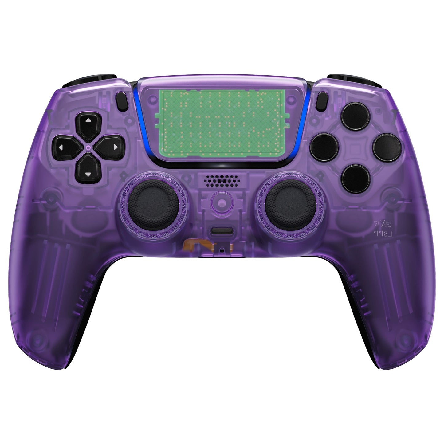 eXtremeRate LUNA Redesigned Replacement Front Shell with Touchpad Compatible with PS5 Controller BDM-010/020/030/040 - Clear Atomic Purple eXtremeRate