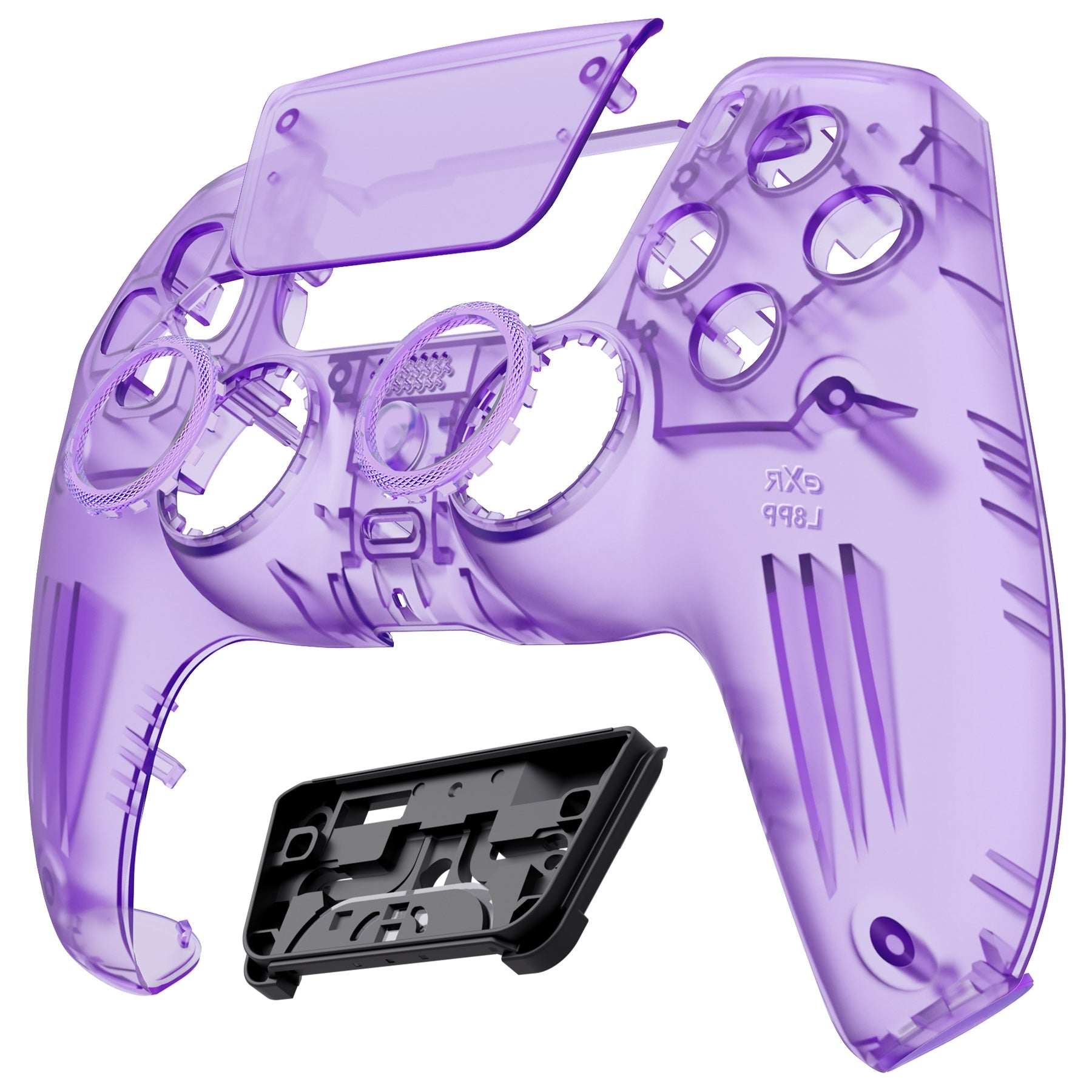 eXtremeRate LUNA Redesigned Replacement Front Shell with Touchpad Compatible with PS5 Controller BDM-010/020/030/040 - Clear Atomic Purple eXtremeRate