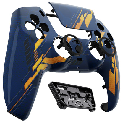 eXtremeRate LUNA Redesigned Replacement Front Shell with Touchpad Compatible with PS5 Controller BDM-010/020/030/040 - Glow in Dark Mecha - Orange eXtremeRate